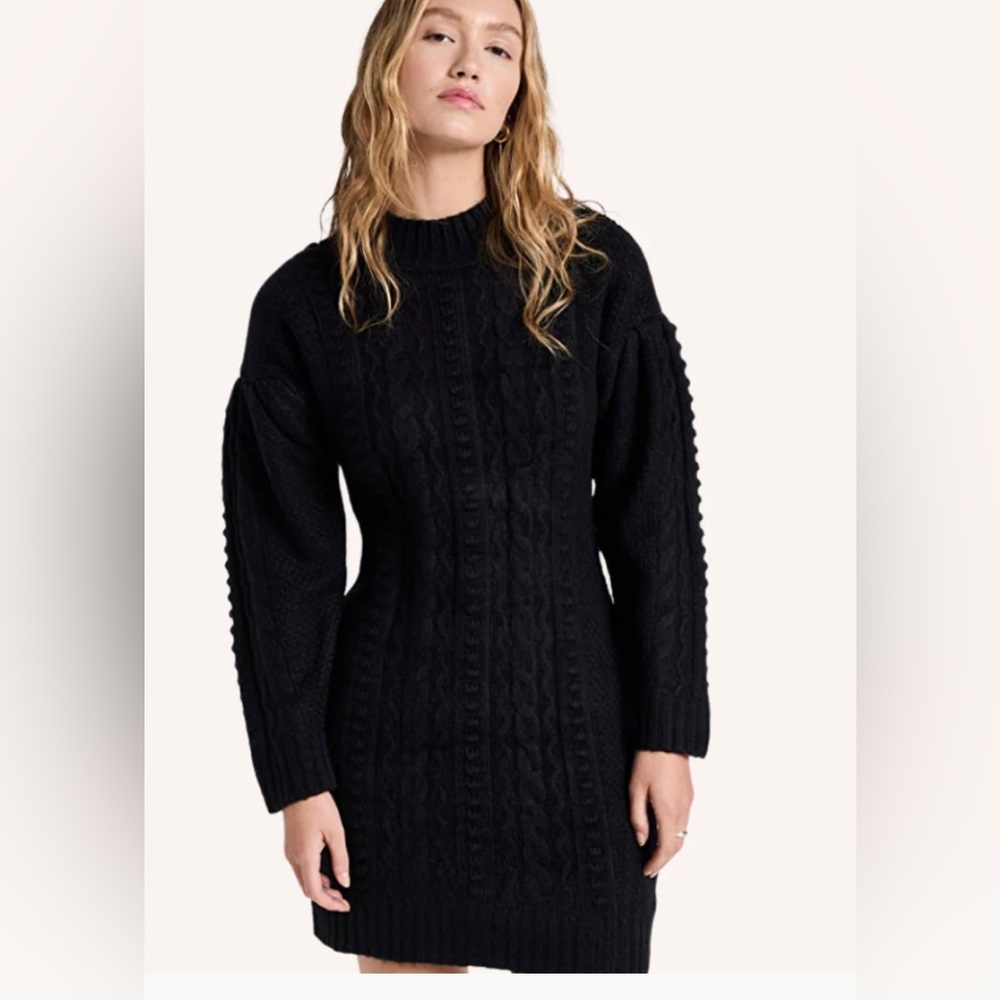NWT 525 America Airspun Cable Knit Mock Neck Dress Size Small